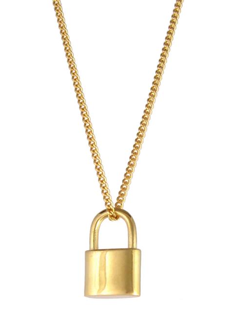 Small Lock necklace in metal 